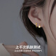 Gu Hao Shuibei Jewelry Showroom Pure Gold 999 S-shaped Earrings Gold Star Ear Jewelry Round Beads for Ear Holes Spiral Curved Hooks Pair of Pure Gold Star Earrings About 1.5-1.6g