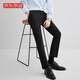 Jingdong-made trousers men's business casual trousers straight-leg high-elastic formal men's trousers four seasons black 33