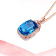 Haikayi Topaz Pendant Women's 18 Gold K Necklace Gemstone Necklace High-End Chinese Valentine's Day Birthday Gift for Wife Topaz Necklace 25.6 Carats 3 Points Diamond