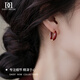DAISY DREAM retro red earrings women's niche fashion temperament earrings earrings 2025 new high-end Hong Kong style earrings retro red earrings