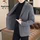 Woodpecker (TUCANO) Woolen Suit Men's 2024 Autumn and Winter New Suit Short Woolen Jacket Business Casual Top Men's Dark Gray XL 130-150Jin Jin equals 0.5 kg