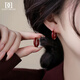 DAISY DREAM retro red earrings women's niche fashion temperament earrings earrings 2025 new high-end Hong Kong style earrings retro red earrings