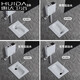 Huida 20 cm thin ceramic squat toilet squat type home bathroom potty squat toilet deodorant flushing tank set single purchase squat toilet (no water outlet after bending) height 15cm