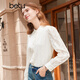 Betu women's autumn and winter new shirt French retro lace stand-up collar lace long-sleeved shirt 2310T53 light apricot L (light apricot pre-sale shipped on 03/30)