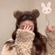 Anzhishang Cute Bear Ears Plush Headband Women's Face Wash Hairband Internet Celebrity Hairpin Headband Bangs Hair Accessories Hair Bundle 1# Coffee-Plush Bear Headband