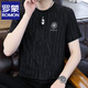 罗蒙（ROMON）夏季新款男士冰丝短袖T恤男潮半袖体恤暗纹提花男装速干上衣男薄 698白色 XL 120-135斤