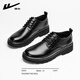 Pull-back leather shoes for men, business British style derby shoes, formal black casual shoes, lace-up soft soles, versatile men's shoes for grooms
