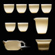 Gold inlaid jade tea set tea tray set Kung Fu tea set accessories teapot teacup gift box travel business Xi Shi white portable tea set