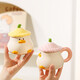 Hand-painted cartoon duck mug underglaze color stamped cute water cup coffee cup household ceramic cup breakfast cup yellow 1 piece 400ml