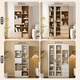 Quanyou Home Nordic style bookcase with door, living room hand-made display cabinet, balcony floor-standing wall storage glass cabinet