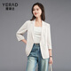 Yalida chaqueta de traje fina informal de gama alta para mujer novedad de verano traje de manga tres cuartos para mujer blanco (K0) -Moonlight White M