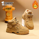 SNOOPY Snoopy children's shoes children's Martin boots for boys and girls winter short cotton boots short velvet warm cotton shoes 2006 brown 33