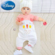 Disney (Disney) pure cotton baby jumpsuit for boys and girls, spring and autumn, toddler children's clothing, pajamas, baby clothes, newborn bag fart clothes for going out, white Snoopy, long sleeves, spring and autumn style, 90cm 20-24Jin Jin is equal to 0.5 kg