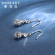 Safir platinum earrings for women Pt950 hollow water drop platinum earrings earrings for birthday gifts, about 2.15 grams