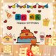 Yudou ins style birthday background cloth internet celebrity photo tapestry children's male and female baby birthday bedroom decoration hanging cloth party SR-Happy Birthday 1m*0.7m 3m lamp + installation package