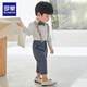 Luo Meng children's suit suit boy's first birthday dress baby boy three-piece flower girl suit suit summer long suspender four-piece suit shirt + trousers + suspender + bow tie 80
