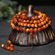 KHSK natural old beeswax tiger skin pattern Russian amber 108 Buddha beads bracelet necklace scented bracelet strong fragrance 6mm
