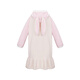 Adoring boy sweet and cute autumn and winter thickened home clothes pajamas girl fluffy bunny hooded pajamas fun bunny ears pink pink 170