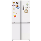 Midea Refrigerador de refrigeración inferior ultrafino de 60 cm con puertas cruzadas integradas, cuatro puertas, refrigerado por aire, antiescarcha, eficiencia energética de primera clase, con fabricación automática de hielo MR-460WUSPZE