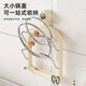 Youqin suction cup pot lid rack wall-mounted kitchen multi-functional storage shelf with hook cutting board placer cream color + sausage mouth sticker suction cup double hook