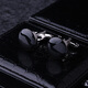 Lieshang black cufflinks enamel cufflinks men's cufflinks cufflinks French shirt cuff buttons French shirt formal black round cufflinks