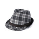 Mr DUCK new plaid wool tweed top hat autumn and winter jazz hat MW362150-Emperor gray plaid (top hat) M (55-58cm)