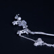Qianbaolai s925 silver crystal plum blossom hairpin creative antique style beautiful butterfly tassel step shake hairpin crystal plum blossom tassel hairpin 925 pieces