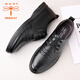 Dragonfly brand men's leather shoes new top layer cowhide soft sole soft leather casual shoes versatile breathable wear-resistant formal business men's shoes black lace-up style 39