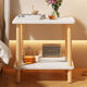 YILANGDE einfacher Nachttisch für kleines Schlafzimmer, moderner einfacher Mini-Nachttisch, Aufbewahrungsregal, Aufbewahrungsschrank, Nachttisch, elfenbeinweiß, doppelschichtig, 40 x 40 x 53 cm