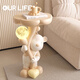 Ole Household Violent Bear floor-standing ornaments simple living room coffee table sofa side table bedroom bedside table home decoration housewarming gift cream color violent bear side table total height 64CM