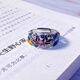 QMXD ring for women burned blue enamel to attract wealth and transfer koi lotus retro style national trend Han costume accessories niche trend opening ring + exquisite gift box