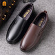 Elderly scalp shoes men's toe layer cowhide tendon sole business casual leather shoes middle-aged and elderly soft sole soft surface dad shoes black 42