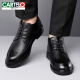 Cartelo Men's New Business Casual Casual-Toe de cuero de punta para hombres Martin Boots Genuine Leather Winter Plus Velvet Cotton Boots Black Single Zapatos 9888 38