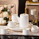 Hanming European high temperature resistant tea set Jingdezhen ceramic water set teapot living room home housewarming gift cup set 8-piece set/with rotatable tray gift box