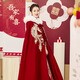 Libaixin 2025 New Chinese Style Bridal Xiuhe Cloak Wedding Shawl with Winter Thickened Hanfu Large Fur Collar Cape Burgundy B Style Thickened One Size