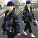 Cool Meng Chenchen Boys' Jackets Autumn and Winter New Fashion Boys' Jackets Mid-Length Korean Version Middle and Large Boys Boys Spring Autumn Winter Children's Velvet Windbreaker Boys Thickened Jacket Blue Velvet 150