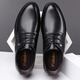 Portures leather shoes men's British lace-up business casual formal shoes lightweight derby work shoes for men 5522 black 42