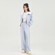 Fantu onet Fantu casual fashion sports knitted suit for women spring style age-reducing jacket straight-leg pants two-piece set off-white ready stock L