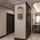 
Zhizhen New Chinese style living room perpetual calendar wall clock creative atmospheric Chinese style wall clock household decorative wooden clock 6172-brass style-Electronic movement
