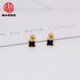 Fat Donglai's same style 18K gold earrings, four-leaf clover screws, clover, versatile earrings, Japan and Korea, small and personalized titanium steel, gold screw style, straight needle four-leaf clover pair, collect