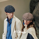 Mr DUCK high-end wool herringbone pattern newsboy hat winter men's old money style octagonal painter hat retro fashion hat lava charcoal gray (newsboy hat)-MW461175 M (55-57cm)