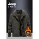 JEEP SPIRIT Cotton Velvet Jacket Men's 2025 Winter Lamb Velvet Cotton Clothes Men's Work Jacket Army Green 3166-Autumn and Winter Plus Velvet 3XL