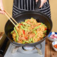 Jiuzhu cast iron pot deep wok old-fashioned iron pot household non-stick pan flat bottom wok gas stove induction cooker special pot long handle - flat bottom wok - wooden cover 31cm Jiuzhu cast iron pot deep wok old-fashioned iron pot household non-stick pan flat bottom wok gas stove induction cooker special pot long handle - flat bottom wok - wooden cover 31cm