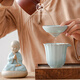 Tao Yunshang Ceramics Ru Kiln Open Piece Little Monk Tea Filter Tea Strainer Tea Filter Household Tea Set Accessories Creative Tea Ceremony Ornaments Ru Kiln Open Piece Zen Heart Little Monk Tea Strainer