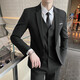 Woodpecker (Tucano) Suit Men's Business Casual Suit Slim Suit Professional Traje pequeño Vestido de novia para hombres Men 533 Black Doble Button (traje + camisa + chaleco + pantalones XL 175 [110-125Jin [Jin equivale a 0.5 kg]]]