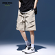 
Foss Phil shorts men's summer workwear trendy casual ice silk mid-pants loose sports five-point pants 9906 khaki L