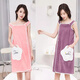 Wearable Bath Towel Women's Suspender Bathrobe Bath Skirt Thickened Wearable Bath Towel Vest Style Bath Towel Large Purple Bow Style Large Size 130-160 Jin Jin equals 0.5 kg Wearable