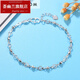 Huiyoulan Pt950 platinum bracelet for women Pt999 platinum bracelet fashionable super flash simple couple bracelet platinum anklet Chinese Valentine's Day gift Christmas gift PT950 platinum bracelet + certificate, about 3.4 grams, with extension chain available