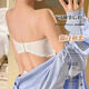 Strapless tube top summer beauty back underwear for women push up invisible chest wrap anti-slip, anti-falling, thin chest wrap white (single piece) + transparent shoulder strap removable one size fits all recommended 80-125 Jin Jin equals 0.5 kg