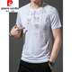 La nueva camiseta de manga corta para hombres de Pier Cardinxia, ​​algodón puro de algodón puro, versátil, tapa delgada delgada, cuello redondo, chaqueta de sudadera 723 Diamond V [negro] corto 165/m sugiere 90-110jin [Jin equivale a 0.5 kg]